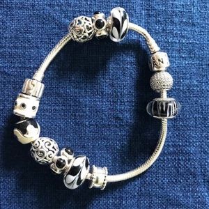 Authentic B&W Sterling Silver Pandora Bracelet